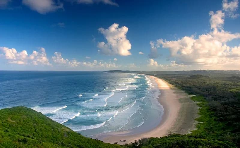 Coastal beach view on the Tweed Coast